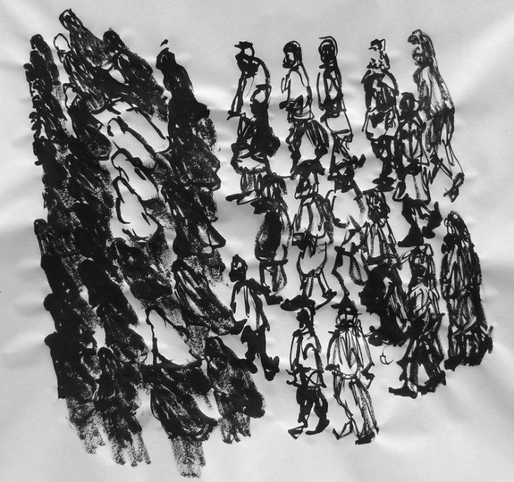 Encre de chine sur papier, 40 x 35 cm