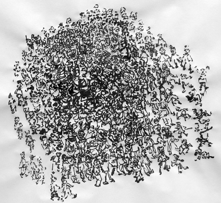 Encre de chine sur papier, 40 x 35 cm