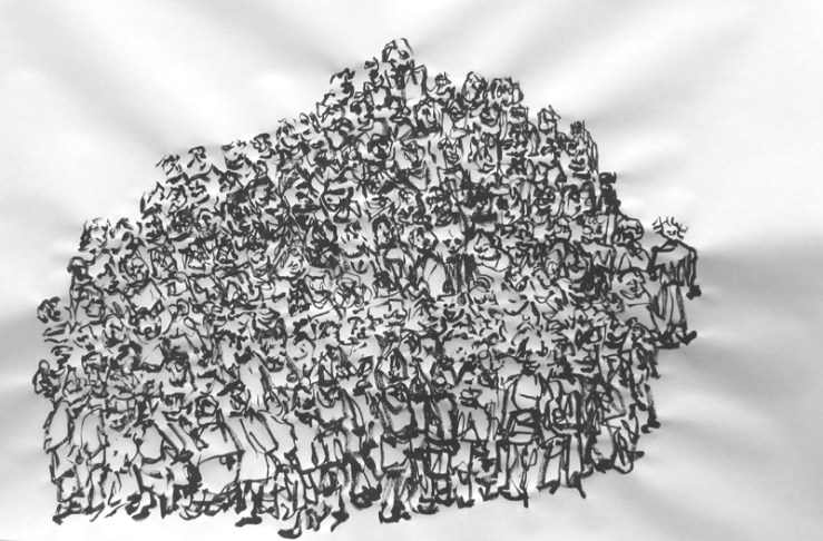 Encre de chine sur papier, 40 x 35 cm