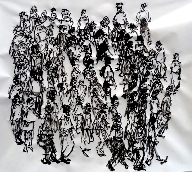 Encre de chine sur papier, 40 x 35 cm