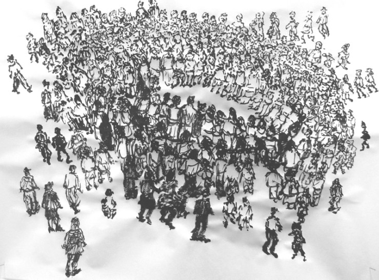 Encre de chine sur papier, 40 x 35 cm