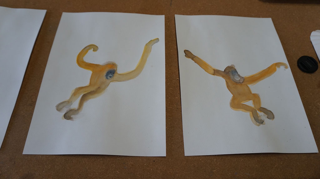 Cécile Savelli, vue d'exposition, avril 2017, "Monkey business" à Images Actes Liés (Marseille),