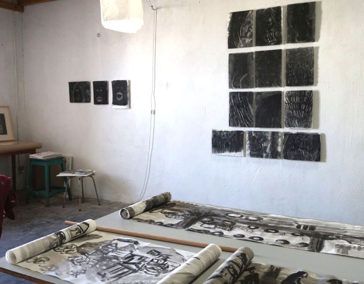 Cécile Savelli , Vue d'atelier , 2017